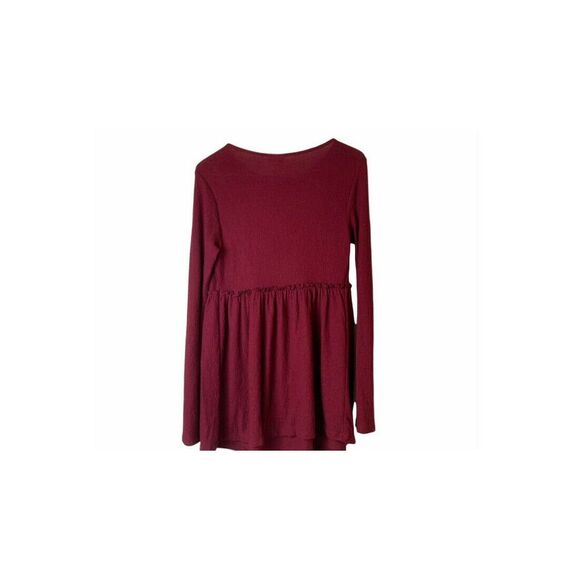 NWT! Isabel Maternity Long Sleeve Maroon Burgundy XS Shirt - Picture 3 of 5